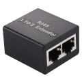 RJ45 1 to 2 Aluminum Alloy Expansion Head Extender (Black)