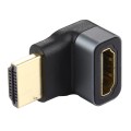 HDMI male to HDMI Female 90 Degree Elbow Head Aluminium Alloy Adapter(Black)