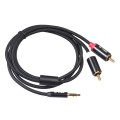 REXLIS 3635 3.5mm Male to Dual RCA Gold-plated Plug Black Cotton Braided Audio Cable for RCA Input I