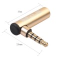 REXLIS BK3567 3.5mm Male + 3.5mm Female L-shaped 90 Degree Elbow Gold-plated Plug Gold Audio Interfa