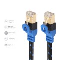 REXLIS CAT7-2 Gold-plated CAT7 Flat Ethernet 10 Gigabit Two-color Braided Network LAN Cable for Mode