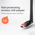 Tenda U6 Portable 300Mbps Wireless USB WiFi Adapter External Receiver Network Card with 6dBi Externa