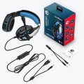 Soulbytes S9 USB + 3.5mm 4 Pin Adjustable LED Light Gaming Headset with Mic (Blue)