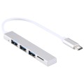 T-818 TF + 3 x USB 3.0 to USB-C / Type-C HUB Adapter (Silver)