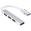 A-809 USB 3.0 + 3 x USB 2.0 to USB 3.0 Aluminum Alloy HUB Adapter(Silver)