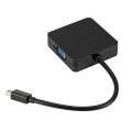 3 in 1 Mini DP Male to HDMI + VGA + DVI Female Square Adapter, Cable Length: 18cm (Black)