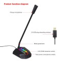 HXSJ TSP202 RGB Lighting Bendable USB Voice Chat Video Conference Microphone