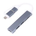 A-807 5 in 1 USB 3.0 and Type-C / USB-C to USB 3.0 HUB Adapter Card Reader