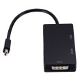 Mini DP to HDMI + DVI + VGA Rectangle Multi-function Converter, Cable Length: 28cm(Black)
