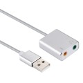 Aluminum Alloy Shell External USB Virtual 7.1 Channel Sound Card with 13cm Cable for PC Laptop (Silv