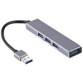 3019 4 x USB 3.0 to USB 3.0 Aluminum Alloy HUB Adapter with LED Indicator (Silver Grey)