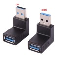 2 PCS L-Shaped USB 3.0 Male to Female 90 Degree Angle Plug Extension Cable Connector Converter Adapt