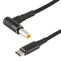 PD 100W 5.5 x 2.5mm Male Elbow to USB-C / Type-C Male Nylon Weave Power Charge Cable, Cable Length: