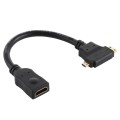HDMI Female to Mini HDMI + Micro HDMI T Shape Cable(Black)