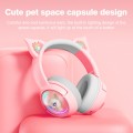 B5 Cat Ear Design USB-C / Type-C RGB Wireless Bluetooth HiFi Headset (Pink)