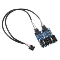 9 Pin USB Header Male 1 to 4 Female Extension Cable Card