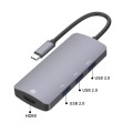 UC912 4 in 1 4K 30Hz USB 3.0 + 2 x USB 2.0 to USB-C / Type-C Multifunctional HUB Adapter