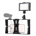 PULUZ 2 in 1 Vlogging Live Broadcast LED Selfie Light Smartphone Video Rig Kits with Cold Shoe Tripo