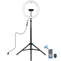 PULUZ 10.2 inch 26cm RGBW Light + 1.65m Tripod Mount Curved Surface USB RGBW Dimmable LED Ring Vlogg