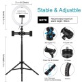 PULUZ 1.65m Tripod Mount + Dual Phone Brackets + 10.2 inch 26cm Curved Surface USB 3 Modes Dimmable