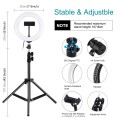 PULUZ 7.9 inch 20cm Light+ 1.1m Tripod Mount USB 3 Modes Dimmable Dual Color Temperature LED Curved
