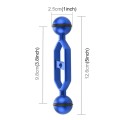 PULUZ 5.0 inch 12.6cm Aluminum Alloy Dual Balls Arm, Ball Diameter: 25mm(Blue)