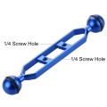 PULUZ 7.0 inch 17.7cm Aluminum Alloy Dual Balls Arm, Ball Diameter: 25mm(Blue)