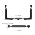 PULUZ Dual Handle Aluminium Tray Stabilizer with 2 x Dual Ball Aluminum Alloy Clamp & 2 x 7 inch Flo