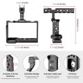 PULUZ Video Camera Cage Filmmaking Rig with Handle for Sony Alpha 7C / ILCE-7C / A7C(Black)