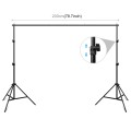2 x 2m Photo Studio Background Support Stand Backdrop Crossbar Bracket(Black)