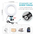 PULUZ 4.7 inch 12cm USB 3 Modes Dimmable LED Ring Selfie Beauty Vlogging Photography Video Lights wi
