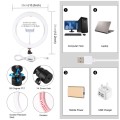 PULUZ 10.2 inch 26cm USB 3 Modes Dimmable Dual Color Temperature LED Curved Diffuse Light Ring Vlogg