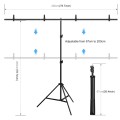 PULUZ 2x2m T-Shape Photo Studio Background Support Stand Backdrop Crossbar Bracket Kit with Clips(Gr