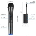 PULUZ UHF Wireless Dynamic Microphone with LED Display, 3.5mm Transmitter(Black)