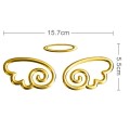 3D Wings Pattern Auto Emblem Logo Decoration Car Sticker, Size: 15.7cm x 5.5cm (approx.)(Gold)