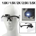 Multi-functional 1.0X / 1.5X / 2.0X / 2.5X / 3.5X Magnifier Glasses with 2-LED Lights, Random Color