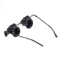 20X Glasses Type Watch Repair Loupe Magnifier with LED Light(Black)