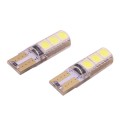 2 PCS T10 2W 120-140LM 6 LED Ice Blue 5050 LED Brake Light for Vehicles, DC12V