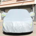 PEVA Anti-Dust Waterproof Sunproof Hatchback Car Cover with Warning Strips, Fits Cars up to 4.5m(177