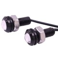 2 PCS 2x 2W Waterproof Eagle Eye Light White LED Light for Vehicles, Cable Length: 60cm(Black)