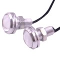 2 PCS 2x 3W 120LM Waterproof Eagle Eye Light White LED Light for Vehicles, Cable Length: 60cm(Silver