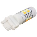 2PCS T25 10W 700LM Yellow + White Light Dual Wires 20-LED SMD 5630 Car Brake Light Lamp Bulb, Consta