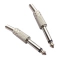 JL0057 6.35mm Audio Jack Connector (10 Pcs in One Package, the Price is for 10 Pcs)(Silver)