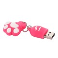 16GB Bear Paw Shaped Silicone USB 2.0 Flash Disk with Anti Dust Cup(Red plum)