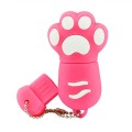 16GB Bear Paw Shaped Silicone USB 2.0 Flash Disk with Anti Dust Cup(Red plum)