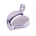 Silver Heart Shaped Diamond Jewelry USB Flash Disk, Special for Valentines Day Gifts (16GB)