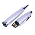 2 in 1 Pen Style USB Flash Disk, Silver (4GB)