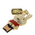Rabbit Shaped Diamond Jewelry USB Flash Disk (32GB), Red