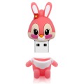 Cartoon Bunny Style Silicone USB 2.0 Flash disk, Special for All Kinds of Festival Day Gifts,Pink (8