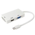 Mini DisplayPort Male to HDMI + VGA + DVI Female Adapter Converter Cable for Mac Book Pro Air, Cable